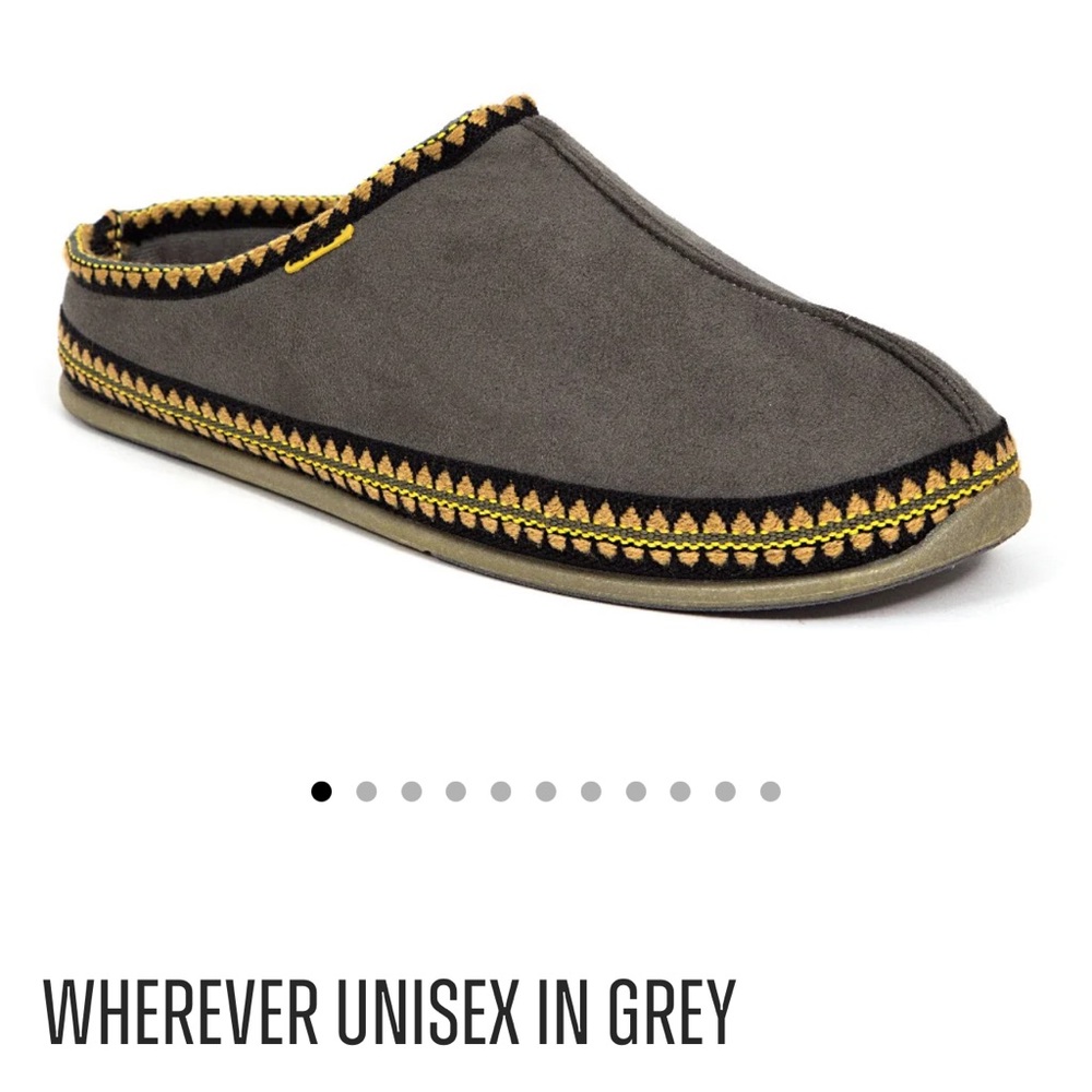 Deer Stags Grey Loafers with Gold Accents